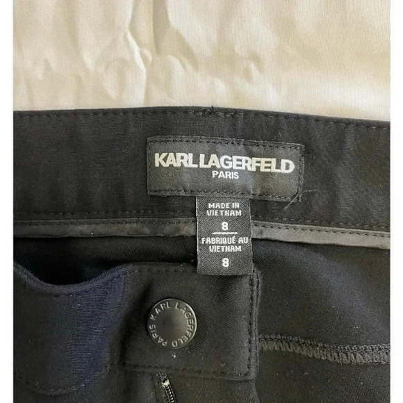 Karl Lagerfeld Paris Slim Fit Black Size 8 Stretch Pants - Picture 10 of 11